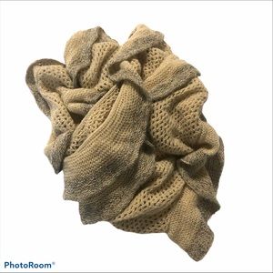 Open Knit Ruffled Sparkly Infinity Scarf